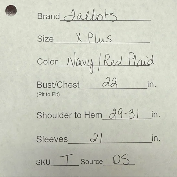 Talbots Plus Red Green Plaid Ruffle Neck Blouse XL Holiday Fall Winter Top - Picture 7 of 7